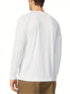 Plus Size Men's Solid T-shirt Fashion Casual Long Sleeve Tees UV Sun Protection Tops For Outdoor/workout Men's Clothing