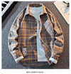 2025 New Arrival Mens Plaid Shirt Long Sleeve Casual Shirts Button Down Regular Fit Work Shirts
