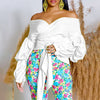 Fashion Blouse for Women 2024 Slash Neck Full Sleeve Sashes Solid Elegant African Ladies Luxury Designer Fashion Shirts Tops
