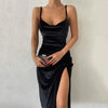 European and American style women's clothing for spring and summer, fashionable and sexy, slim fit, slit camisole dress for wome