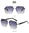 Men's Metal Sunglasses Square Half Frame Rice Nails Casual Trend Personality Retro Fashion Outdoor Sports Eyeglasses