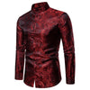 2025 New Men Fashion Medieval Floral Black Dress Shirts Stylish Long Sleeve Steampunk Shirt Men Party Club Bar Social Shirt Male