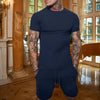 Men's T-shirt and shorts set, short-sleeved T-shirt and shorts set, two-piece set, beach sportswear