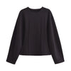 Women's Suit 2025 Spring New Women's Clothing Fashion Long Sleeve O-neck Pleated Top Double-Sided Fabric Office Top Casual Pants