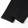Trendy High Street Ripped Silver Patch Stretch-trim High-street Small-foot Jeans Men