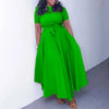 Elegant Party Dresses for Woman 2024 Round Neck Short Sleeve Sashes Ankle Length Fashion Female Birthday Party Dinner Vestidos