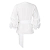 Fashion Blouse for Women 2024 Slash Neck Full Sleeve Sashes Solid Elegant African Ladies Luxury Designer Fashion Shirts Tops