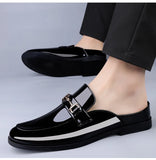 Men's plus size casual leather shoes Four Seasons new outdoor anti slip comfort walking shoes business Half support leather shoe