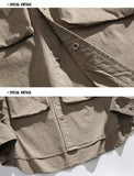 Men Oversize Loose Casual Long Sleeve Outdoor Cargo Shirts Cityboy Streetwear Fashion Plus Size Washed Cotton Shirt Blouse