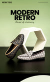 Classic Style Fashion Retro Women's New Flat Shoes Letters Printing Simple Hundred with Fine Workmanship Women's Casual Shoes