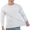 Plus Size T Shirt For Men Long Sleeve Cotton Casual Tops Black White Crew Round Neck T-shirt Man Tshirts Clothing M-3XL