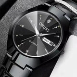 ORUSS Relogio Feminino Couple Watch Men Quartz watch for Lovers Luxury Womens wristwatch Week Display Stainless Steel Waterproof