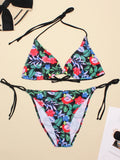 Women's Swimwear 2022 Push Up Bikini Two Pieces Swimsuits Halter Bandage Bathing Suits Sexy Thong Bikini Sets Summer Beach Wear