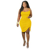 Plus Size Clothing Dress Wholesale Elegant Party Outfits Bandage Draped Tank Slip Maxi Dresses for Women Summer  Dropshipping