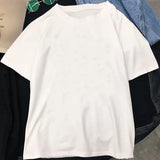 Plus Size Casual T-shirt Women's Plus Slogan Print Short Sleeve Round Neck Medium Stretch T-shirt
