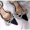 Womens Sandals Sexy Pointed Toe Luxurious Rhinestone Designer Women's Shoes Summer New Elegant Party Dress Womens Stiletto Heels