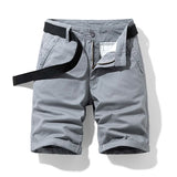 Summer thin multi pocket pure cotton workwear shorts men's oversized loose straight leg five point casual over knee beach shorts