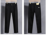 New Plus Size High End Casual Pants for Men's Straight Stretch Loose Mid High Waist Long Pants Brand Clothing Slim Jeans 28-44