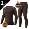 2-piece plus size men's fall/winter thermal underwear set fashion simple sleeve striped long-sleeved trousers casual pajamas set