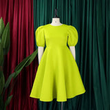 Elegant Dresses for Woman 2024 O Neck Short Sleeve High Waisted Pleated Mid Calf Luxury Female Birthday Party Dinner Vestidos