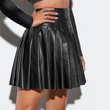 Women Skirts High Waist High-quality PU Sexy Versatile A-Line Attractive Comfortable Faux Leather Comfy Fashion