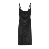 European and American style women's clothing for spring and summer, fashionable and sexy, slim fit, slit camisole dress for wome
