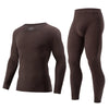 2-piece plus size men's fall/winter thermal underwear set fashion simple sleeve striped long-sleeved trousers casual pajamas set