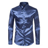 Nightclub Dress Red Satin Shirts Men Clothing Silk Like Long Sleeve Roupas Masculinas Mens Sexy Wedding Party Button Up Shirts