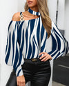 Plus Size Women's Fashion Casual Spring Fall Long Sleeve One Shoulder Blouses & Shirts
