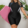 Plus Size One-piece Swimming Suit Zip-up Sports Swimsuit Bathing Suit Women Dive Skin Shorts Bathing Suit for Lady