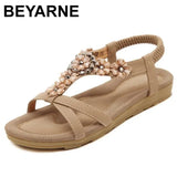 BEYARNE New Bohemian Style  Summer Women Shoes Fashion Womens Sandals Flat Heel Brand Beach Summer Shoes Ladies Sweet