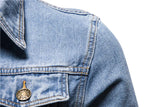 Denim Jacket Men Fashion Motorcycle Jeans Jackets Mens Causal Oversized Cotton Casual Black Blue Denim Jacket Man Outerwear Coat