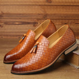 Men Leather Casual Shoes Checkered Man Loafers Coiffeur Leather Shoes Fashion Driving Mens Shoes Sapato Social Masculino