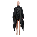 SOMO Plus Size Women Clothes Pleated Long Cape Shirt Bat Full Sleeve Irregularity Blouse Top One Size Loose Dropshipping 2023