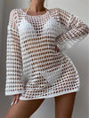 Women's Plus Size Swim Cover Up – Long Sleeve Beach Tunic Dress for Sun Protection, Swimwear Bikini Wrap, Ladies Sports Swimwear