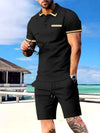 Men's Short Sleeved Shorts PO LO Shirt Set T Shirt Sports And Leisure Set Home Short Sleeved Shorts Set 2 Piece