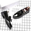Italy Luxury Brand Loafers Men Shoes Tassel Men Designer Shoes British Style Lacquered Leather Shoes Thick Bottom Wedding Shoes