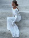 Women's Clothing 2025 Autumn New Style High-end Temperament Sexy Backless Dress Long Skirt Slim Fit Long Sleeved Dress
