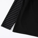 2-piece plus size men's fall/winter thermal underwear set fashion simple sleeve striped long-sleeved trousers casual pajamas set