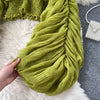 Women Blouse Sexy Deep V Neck Tops Full Puff Sleeve Tight Waist Top Shirts Slim Fit Blouses Elegant Splice Pleated Shirt