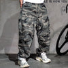 Mens American Tactical Cargo Pants Premium Camo Baggy Loose Fit Vintage Streetwear Korean Style Trendy Workwear Khaki Pants Male
