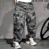 Mens American Tactical Cargo Pants Premium Camo Baggy Loose Fit Vintage Streetwear Korean Style Trendy Workwear Khaki Pants Male