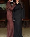 Women's Clothing Temperament Fashionable Lapel Long Sleeved Slim Fit Long Skirt Three Piece Set Simple Commuting Elegant Set