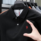 100% pure cotton summer new fashionable men's shortsleeved luxury customized business polo shirt exquisite embroidery Tshirt top