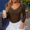 Woman Clothing Women'S Sexy Knitted  Underwear Crew Neck Long Sleeve Leggings Slim Jumpsuit Bodysuit Top Ropa Mujer Juvenil