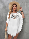Swim Vacation Plus Size Sexy Loose Beach Dress Bikini Cover Up Swimsuit Hollow Out Casual Beachside Cover-Up Dress Beachwear