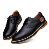 Mens Shoes Hand Sewn Cowhide Leather Shoes Men's Casual Loafers Plus Size 38-48