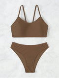 Sexy Woman Swimsuits 2025 Summer Swimwear Women's Bikinis for Female Two Pieces Beach Wear Solid Color Bikinis Set Bathing Suit