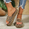 Women's Summer New Metal Decorative Designer Thick Soled Open Toe Sandals 2025 Luxury Brand Shallow Mouth Flat Women's Slippers
