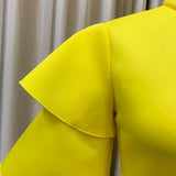 Elegant Party Dresses for Woman 2024 New O Neck Ruffles Sleeve High Waisted Asymmetric Mid Calf Luxury Birthday Dinner Vestidos